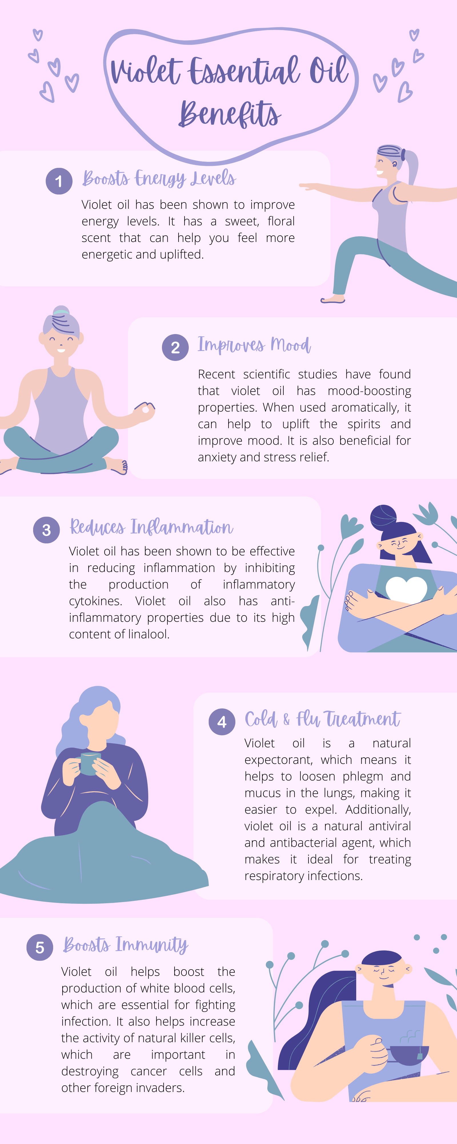 Violet Essential Oil Benefits Infographic